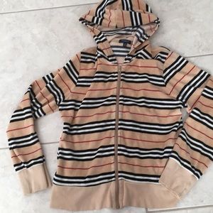 Burberry zip up velvet hoodie